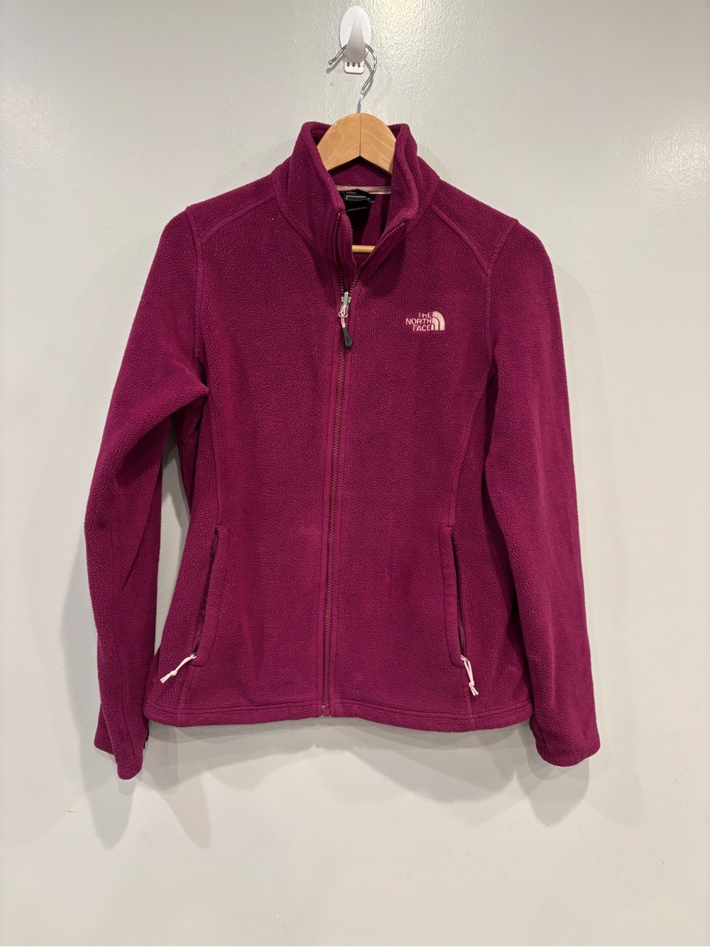 The North Face Women's Dark Pink Full-Zip Teddy Fleece Jacket